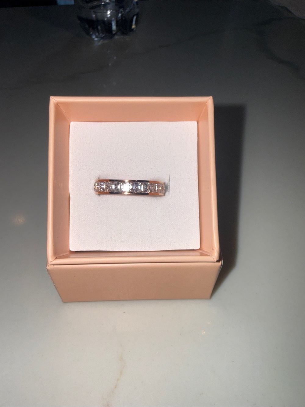 Diamonique Rose Gold CZ Eternity Stackable Ring